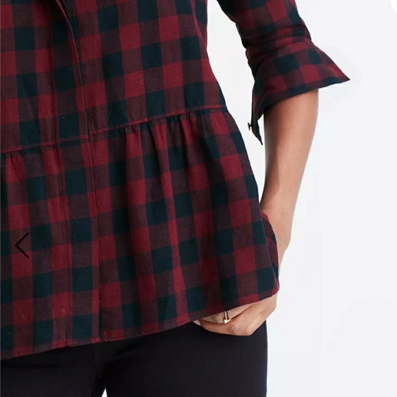 Madewell Lakeside Peplum Top in Buffalo Check - Picture 16 of 16